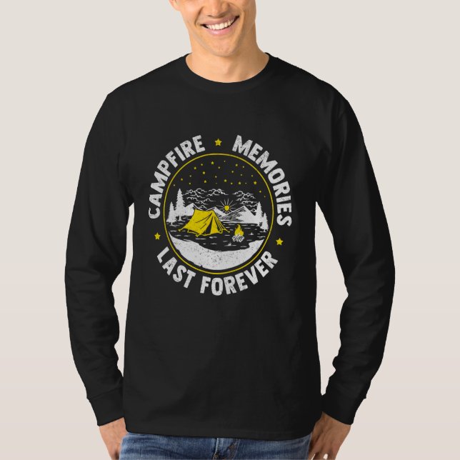 Camping Scouting Tent Scout Leader Campfire T Shirt (Framsida)