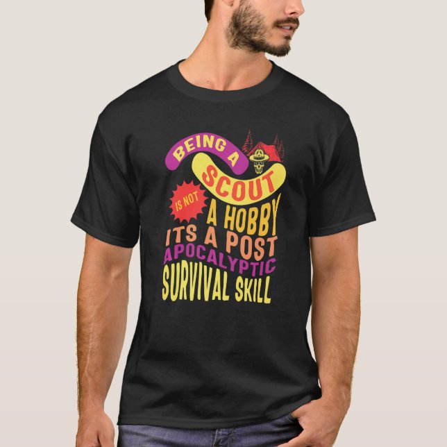 Camping Scouva är inte en Hobby Skull Tält Surviva T Shirt (Framsida)