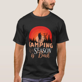 Camping Season Is Back Retro Sunset Outdoor Advent T Shirt