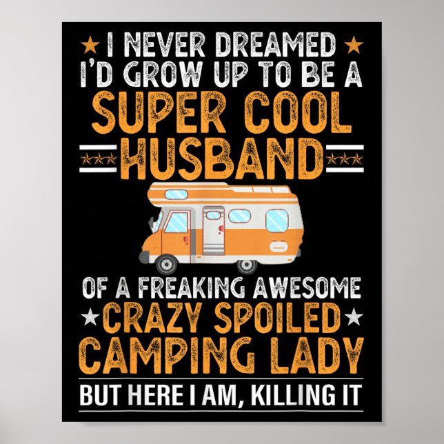 Camping Shirt Manar Funny Valentines day Camping H Poster (Framsidan)