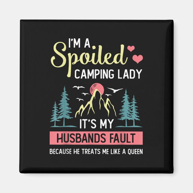 Camping Shirt Women Camper Rv Vacation Camping Wom Magnet (Framsidan)
