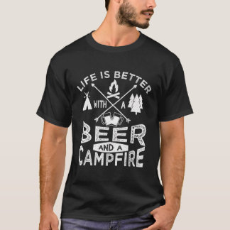 Camping Shirts Manar Women Beer Campfire Långärmad T Shirt
