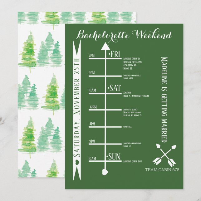 Camping Sistervecka Resa Itinerary Inbjudningar (Fram/baksida)