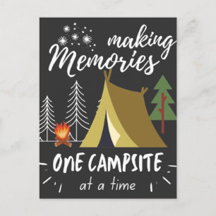 Camping Skapar Minnen Ett Campingsområde i Taget Vykort