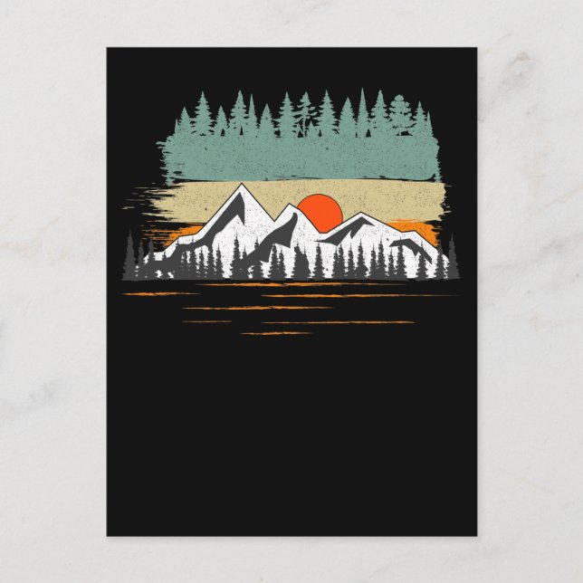 Camping Skog Berg Natur Vandring Vykort (Framsida)