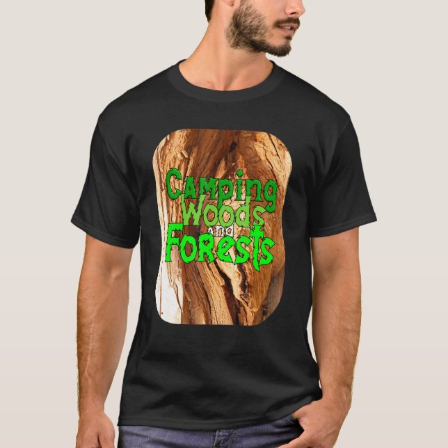 Camping Skogen and Forests, Leda utomhus, R&R, T Shirt (Framsida)