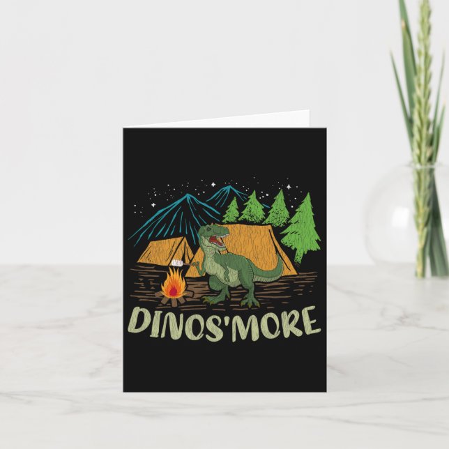 Camping S'more Dinosaur Älskare Funny Dinosaur Cam Kort (Framsida)