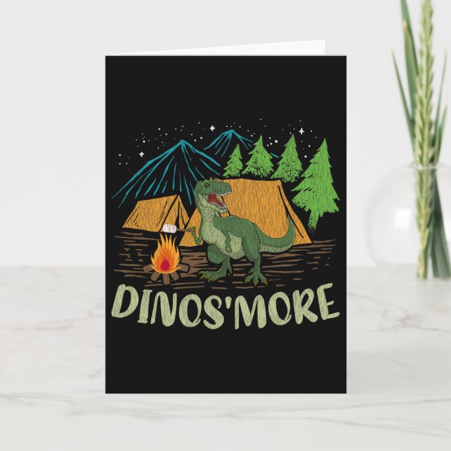 Camping S'more Dinosaur Lover Funny Dinosaur Campi Kort (Framsida)
