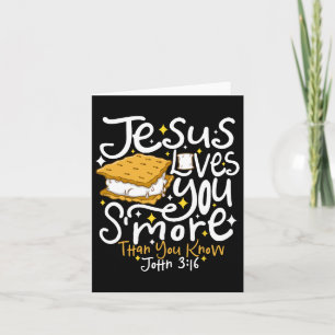 Camping Smore Jesus Kärlek You John Bible Verse Ch Kort