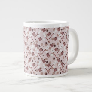 Camping Smores Marshmallows Kakor Lägereld Rosa Jumbo Mugg