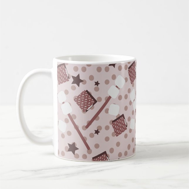 Camping Smores-marshmallows kex lägereld Rosa Kaffemugg (Vänster)