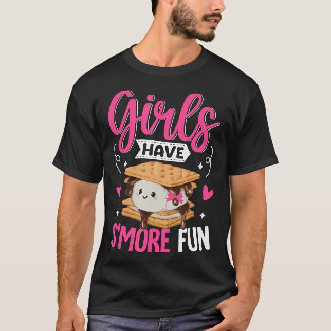 Camping Smores Tjejer Har Roligare Kawaii S T Shirt (Framsida)
