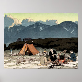 Camping södra Japan Alperna Yoshida Hiroshi 1928 Poster