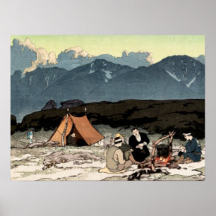 Camping södra Japan Alperna Yoshida Hiroshi 1928 Poster