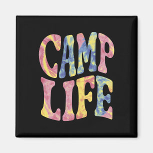 Camping Sommar Flickor Camp Liv Tie-Die Retro Magnet