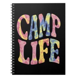 Camping Sommar Tjejläger Livet Tie-Die Retro Anteckningsbok