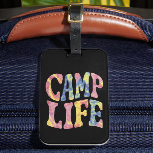Camping Sommar Tjejläger Livet Tie-Die Retro Bagagebricka