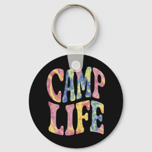 Camping Sommar Tjejläger Livet Tie-Die Retro Nyckelring