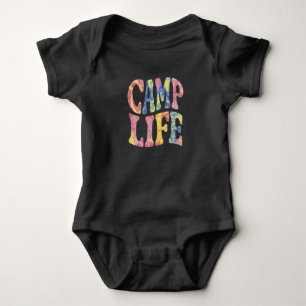 Camping Sommar Tjejläger Livet Tie-Die Retro  T Shirt