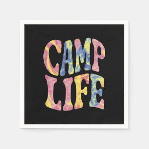 Camping Sommar Tjejläger Livet Tie-Dye Retro Pappersservett