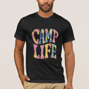 Camping Sommar Tjejläger Livet Tie-Dye Retro T Shirt
