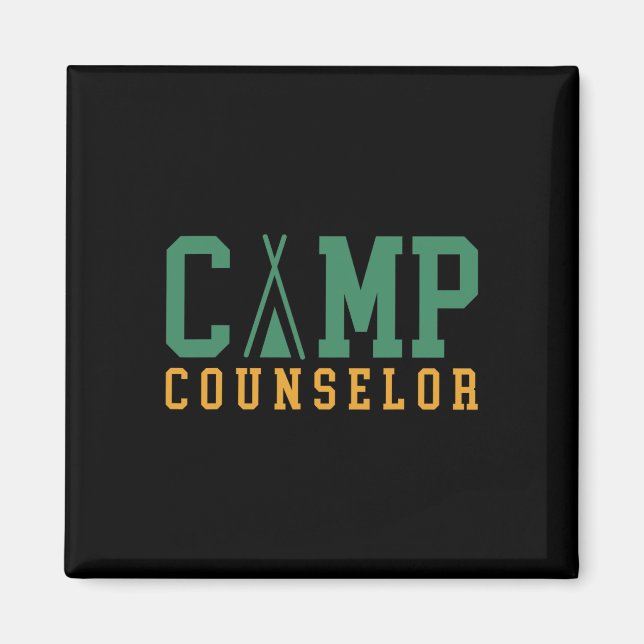 Camping Sommarläger Rådgivare Personalchef Camper Magnet (Framsidan)