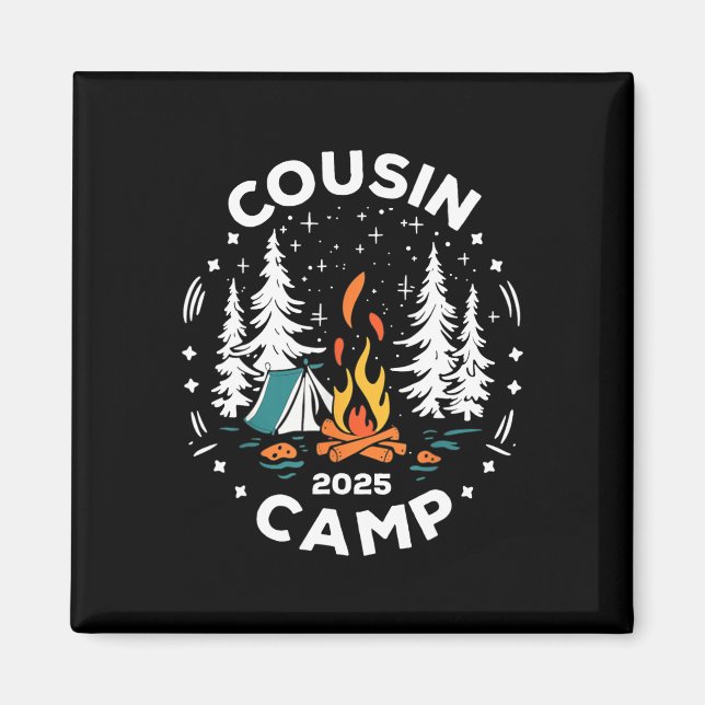 Camping sommarlov besättning kusinläger 2025  magnet (Framsidan)