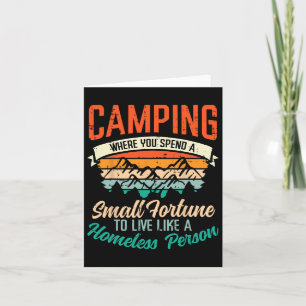 Camping Spend Fortune Funny Humor Camper Manar Kvi Kort