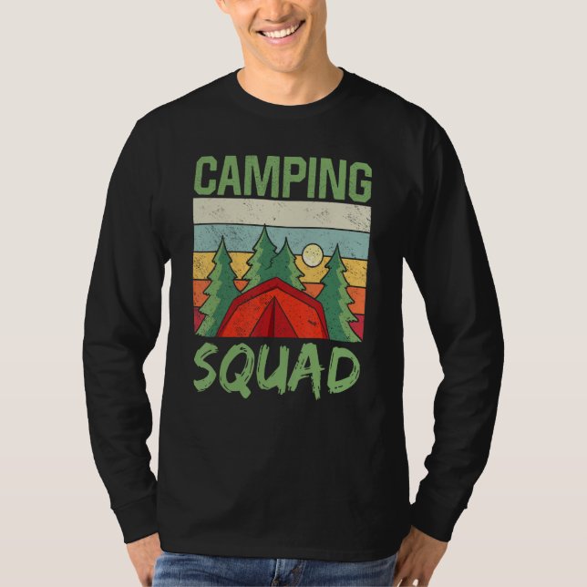 Camping Squad Camp Campfire Camper Campsite T Shirt (Framsida)