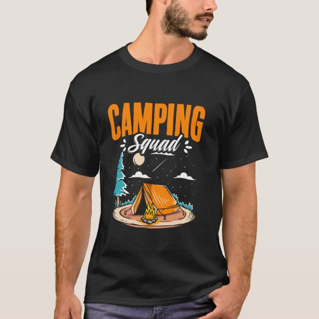 Camping Squad Wanderlust Campfire Camper Nature Ca T Shirt (Framsida)