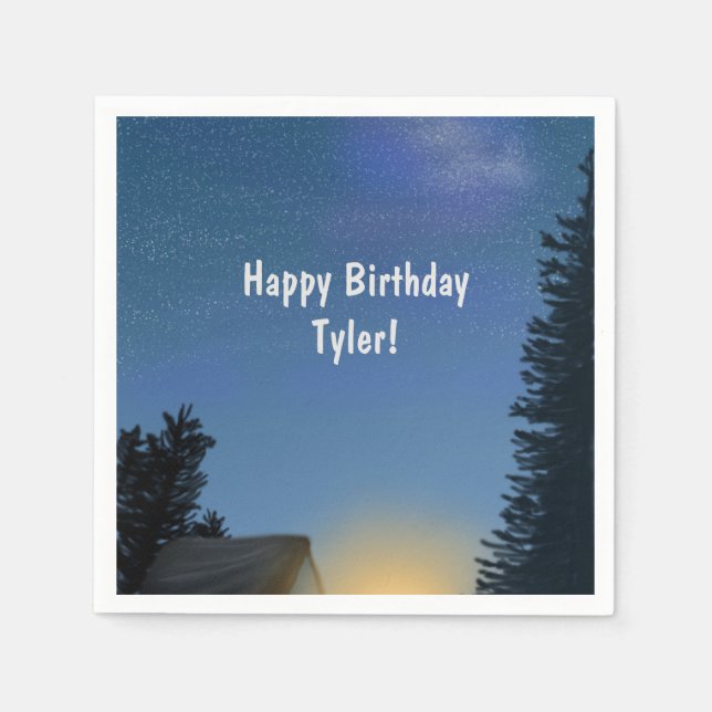 Camping Starry Night Party Pappersservett (Framsidan)