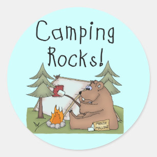 Camping Sten Runt Klistermärke