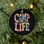 Camping Summer Girls Camp Life Tie-Die Retro Julgransprydnad Keramik<br><div class="desc">Camping Summer Girls Camp Life Tie-Die Retro</div>