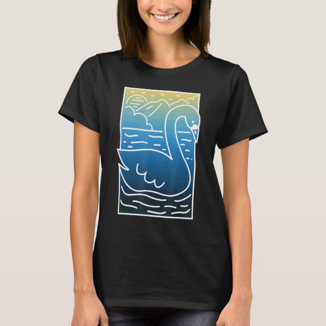 Camping Svan tillbaka till naturen utomhus T Shirt (Framsida)