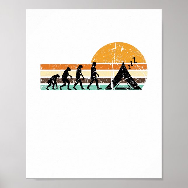 Camping Tält Camping Retro Poster (Framsidan)