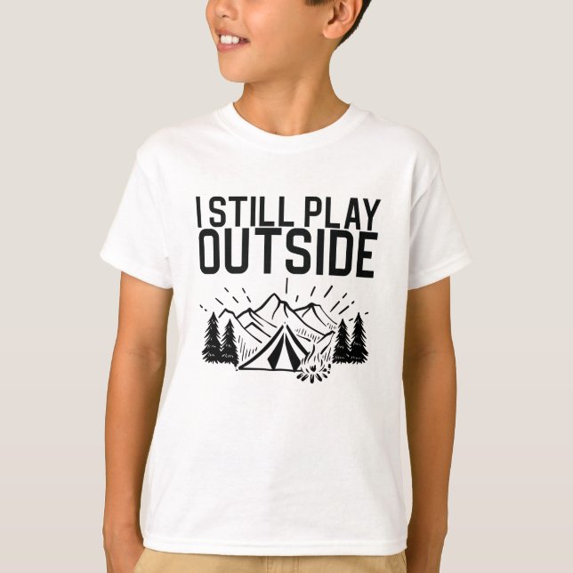 Camping Tält för lägereld T Shirt (Framsida)