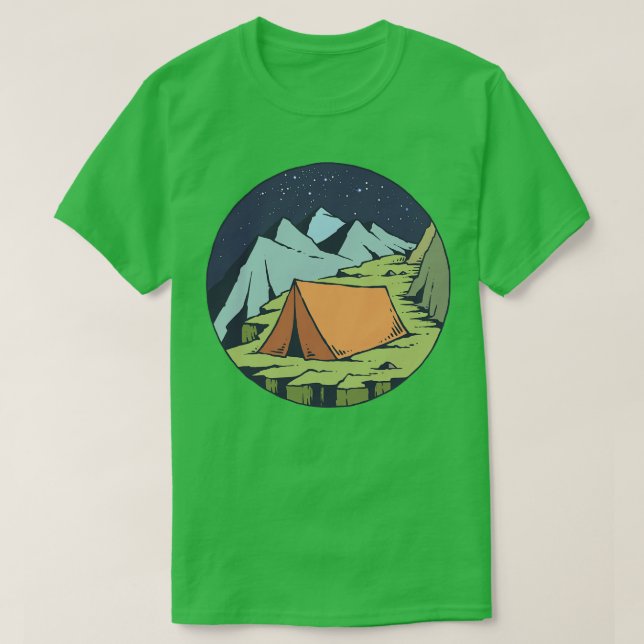 Camping Tält Natt T Shirt (Design framsida)