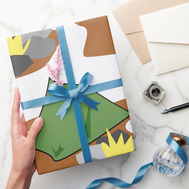 Camping Tält och Campfire Outdoor Äventyr Presentpapper (Skapare uppladdad)