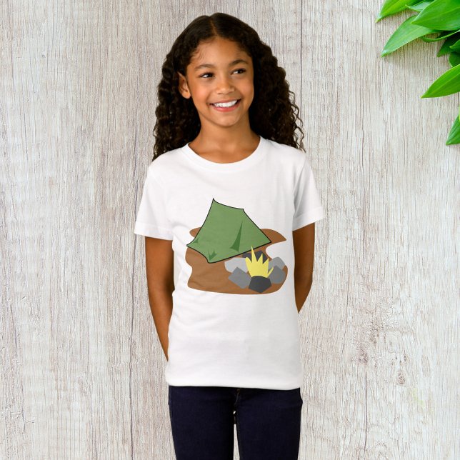 Camping Tält och Campfire Outdoor Äventyr T Shirt (Skapare uppladdad)