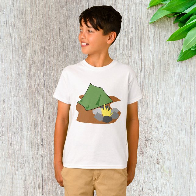 Camping Tält och Campfire Outdoor Äventyr T Shirt (Skapare uppladdad)