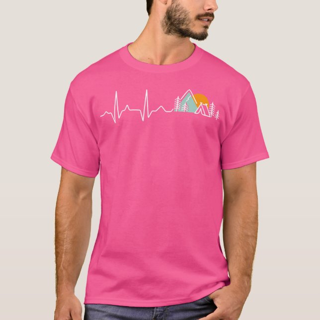 Camping Tält Pitches Natur liggande Heart Frequenc T Shirt (Framsida)