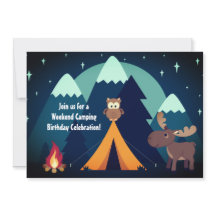 Camping, Tält, Woodland Animals Mountain Birthday