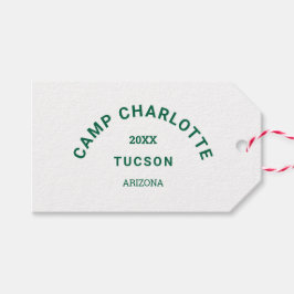 Camping Theme Bachelorette Forest Grönt Vapensköld Presentetikett