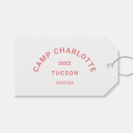 Camping Theme Bachelorette Rosa Vapensköld Presentetikett