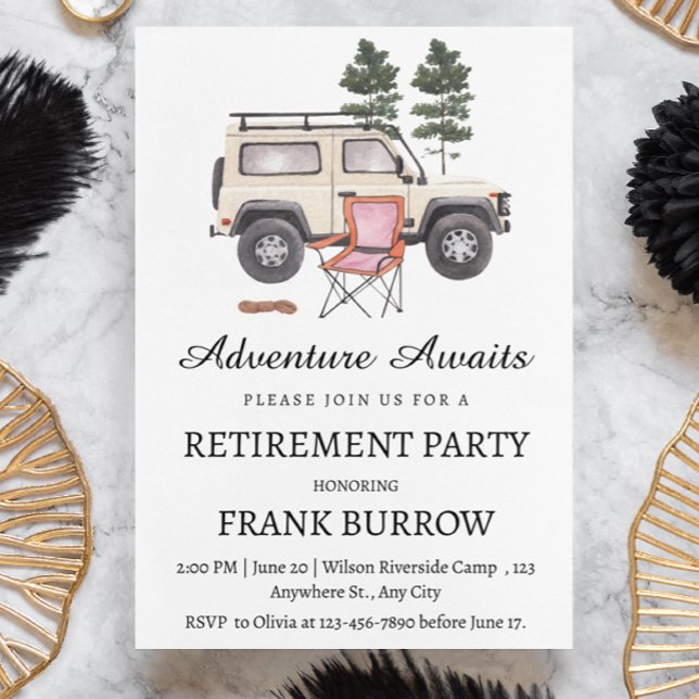 Camping Theme Pension Party Inbjudningar (Skapare uppladdad)