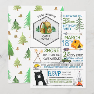 Camping ThLED Party - Badges & Icons Inbjudningar