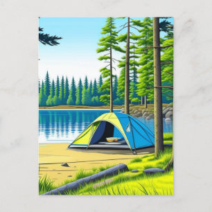 Camping ThLED Tält i Skogen Vykort