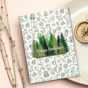 Camping-Thned och Nature Älskare Birthday Card Kort