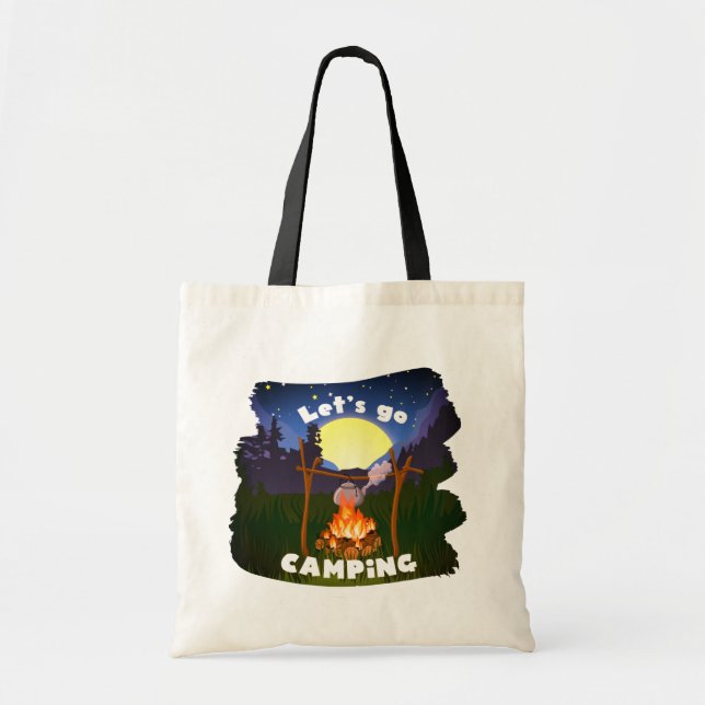 Camping Tote Bag Tygkasse (Framsidan)