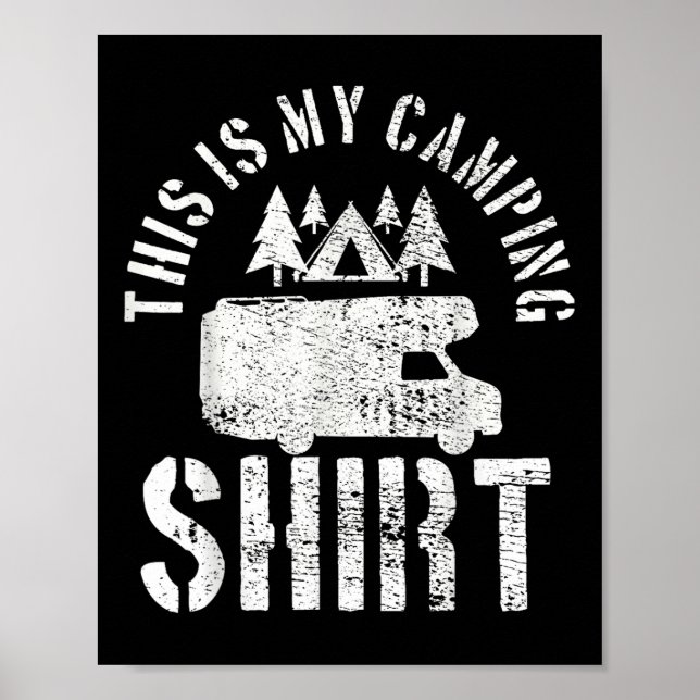 Camping Trailer Camper Van Mobile Home Caravan Mot Poster (Framsidan)